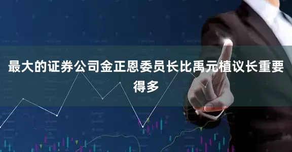 最大的证券公司金正恩委员长比禹元植议长重要得多